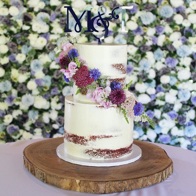 Two Tier semi-naked wedding cake Norwich, Norfolk