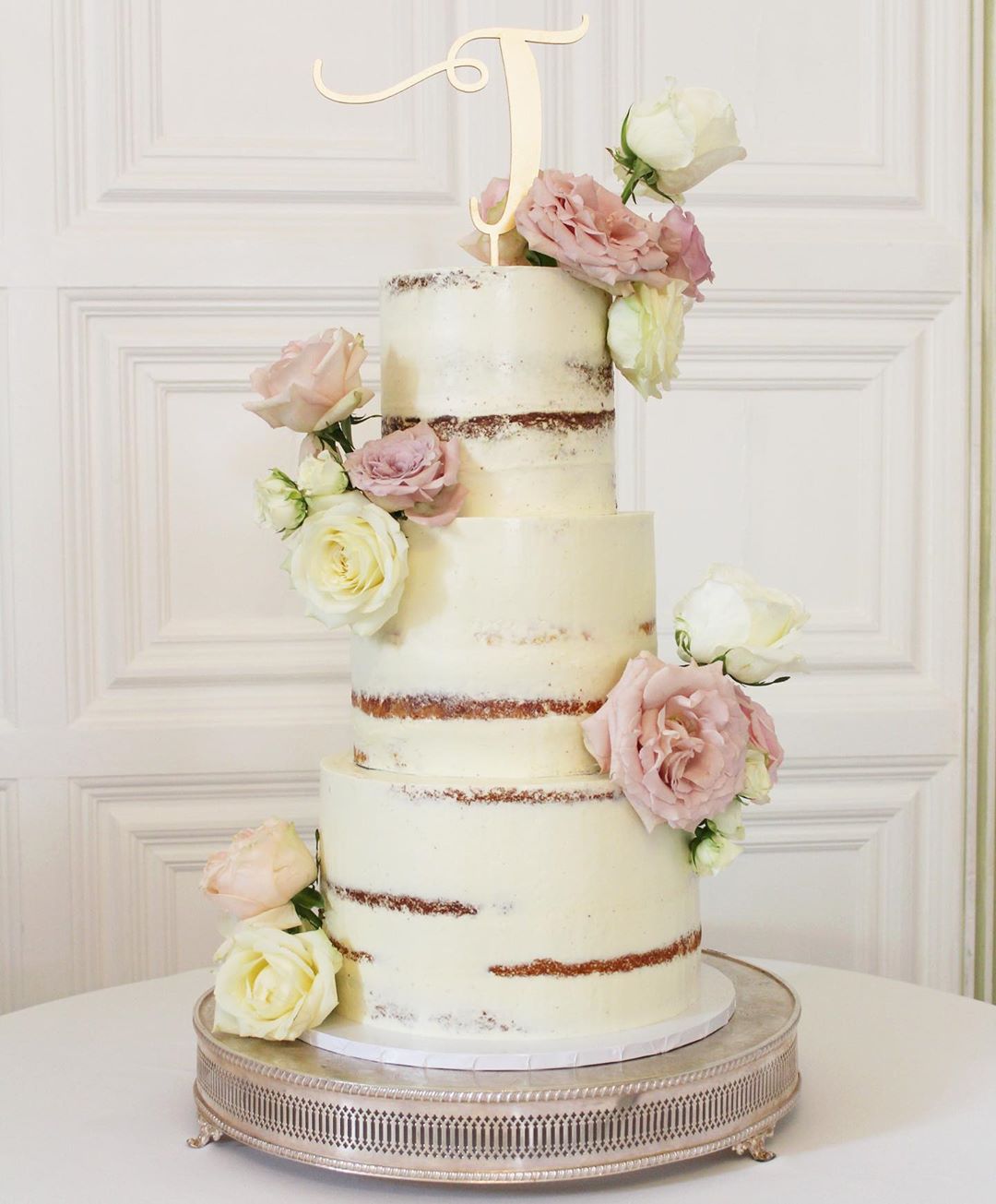 Three Tier semi-naked wedding cake Norwich, Norfolk