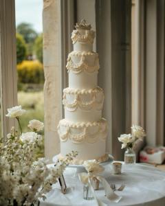 Tall Lambeth Four tier wedding cake Norfolk